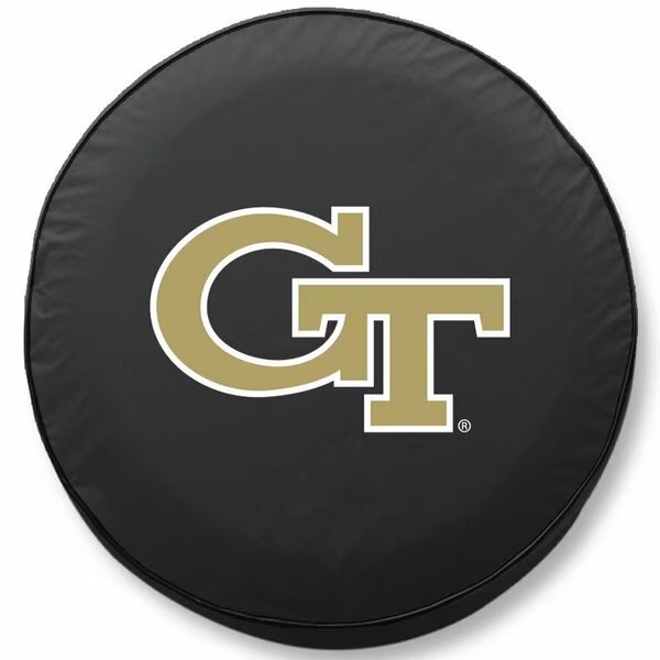 31 1/4 x 11 Georgia Tech Tire Cover, Holland Bar Stool Co, Mfr#: TCLGGATechBK